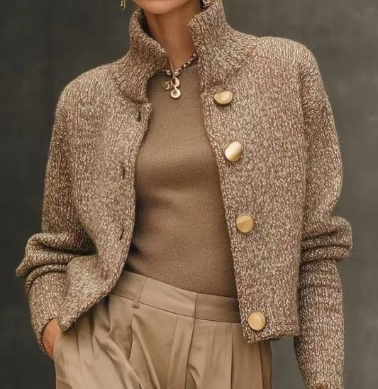 Beatrice™ | High Collar Cardigan