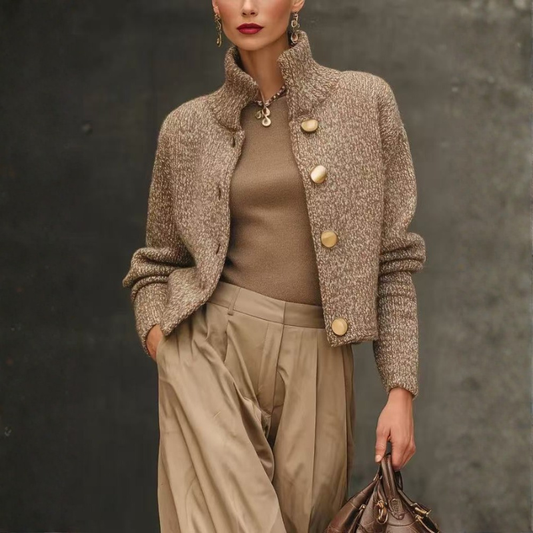 Beatrice™ | High Collar Cardigan