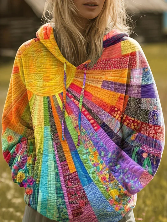 Erin™ | Bohemian Multicolor Patchwork Hoodie